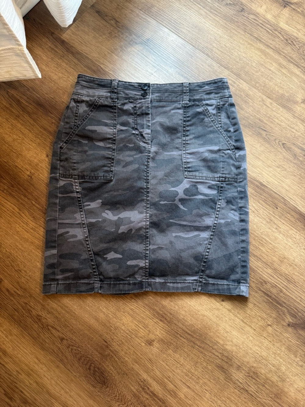 LOFT Gray Camo Mini Skirt